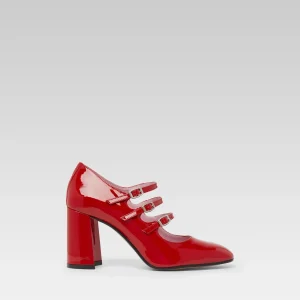 Keel - Escarpins babies cuir verni rouge