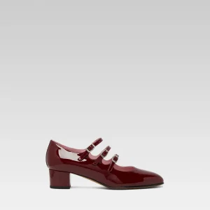 Kina - Escarpins babies cuir verni bordeaux