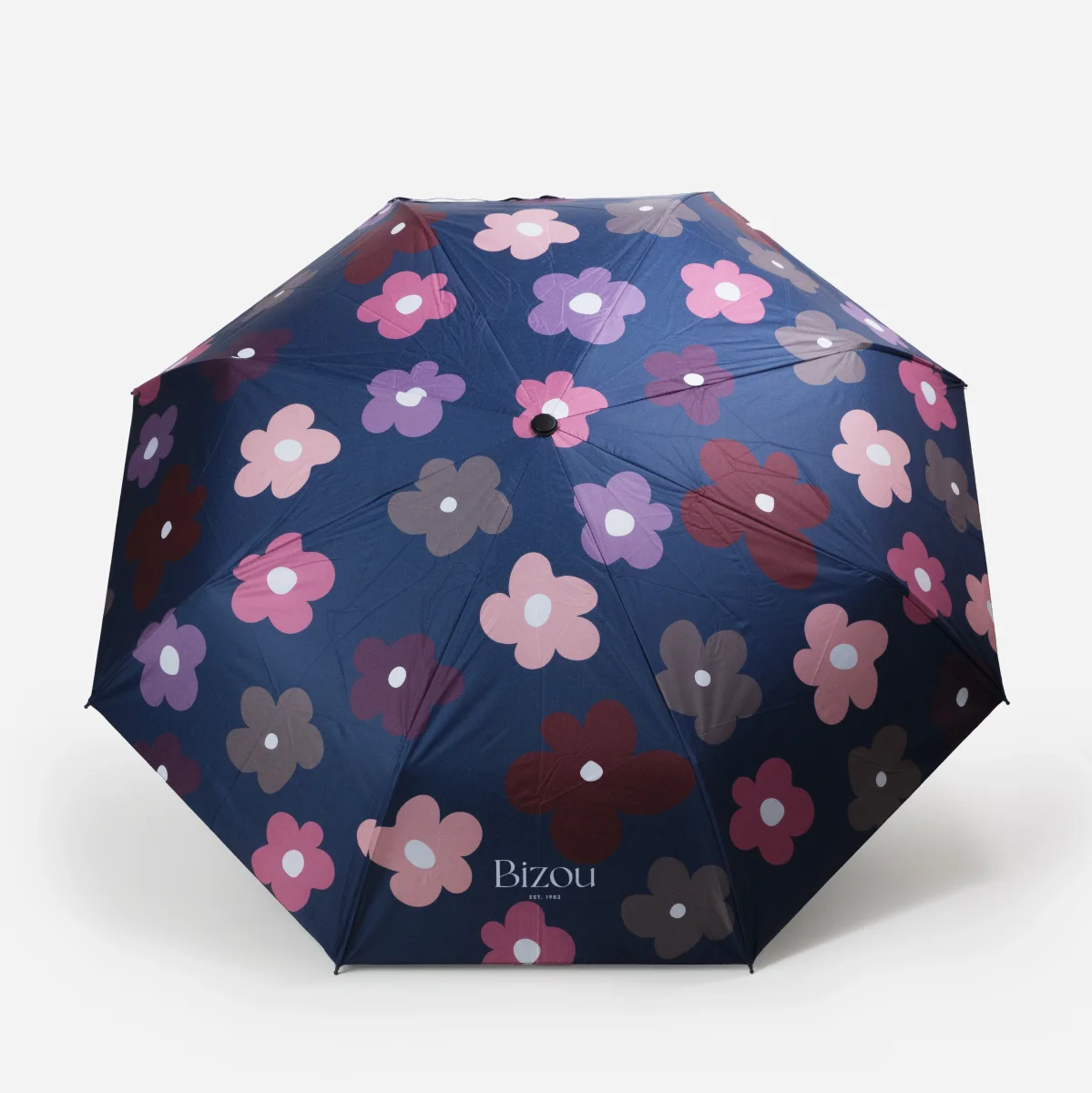 Parapluie marine avec fleurs colorées et sac de rangement – Image 3