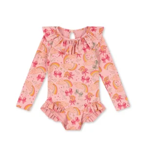 Maillot de bain manches longues à volants Manuca "rainbow"