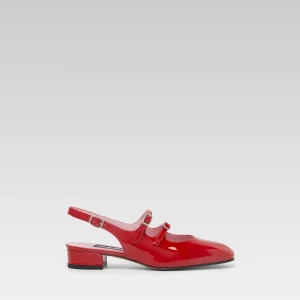 Peche - Babies slingback cuir verni rouge