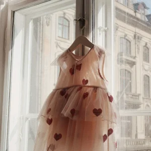 Yvonne robe fée - coeur sequins rouge