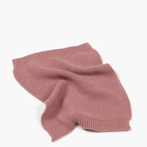 Couverture en tricot pour poupée rose