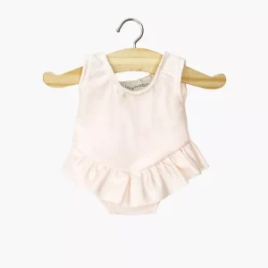 Gordi : Justaucorps à volants Maïa en lycra rose nude