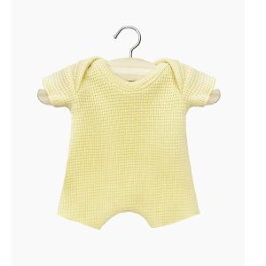 Babies - Body shorty jaune nid d'abeille