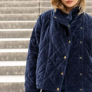 Veste Kapur Velours Lisse Navy